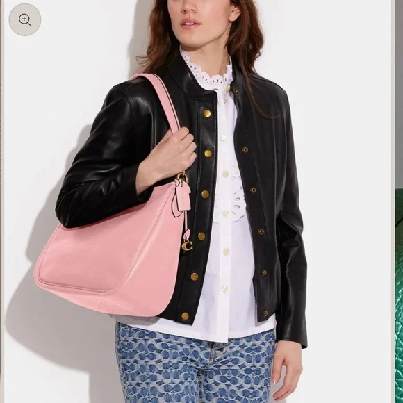 COACH NWOT Pebble Leather Cary Shoulder Bag in Bubblegum - Picture 6 of 12